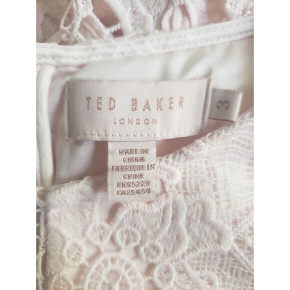 Ted Baker Dixa Guipure Lace Peplum Dress Light Pink Size 3 (US 8) - Picture 9 of 10